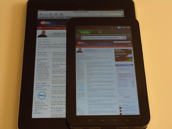 iPad y Galaxy TAB