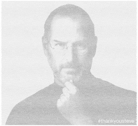 Steve Jobs hecho con tweets