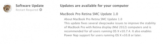 Actualización Power Nap para MacBook Pro Retina y MacBook Air