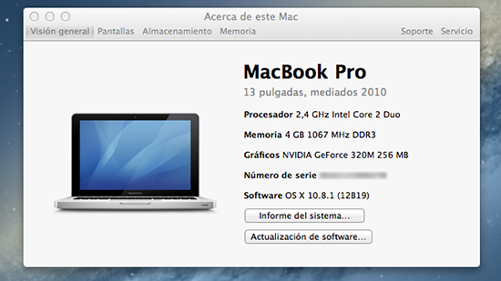 MacBook Pro 13 pulgadas Más información