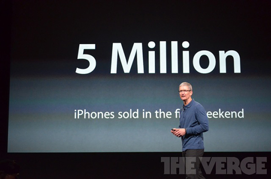 5 millones de iPhones 5 vendidos