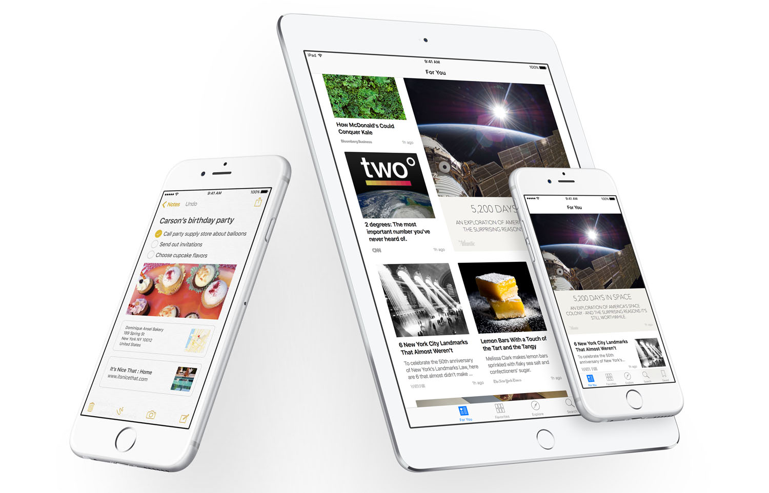 Aplicación notas y news iOS 9