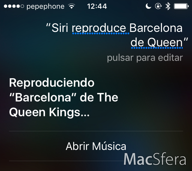 Siri reproduciendo Apple Music