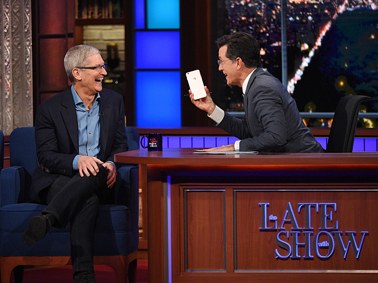 Tim Cook en The Late Show