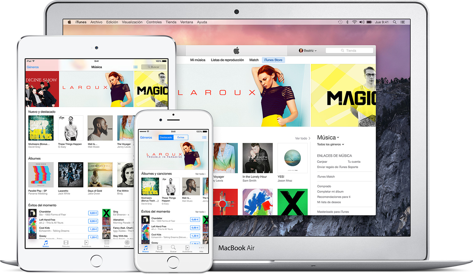 iCloud MacBook Air, iPad, iPhone