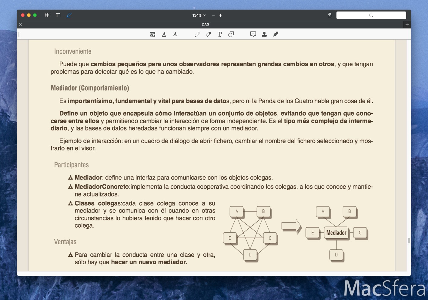 Modo Sepia PDF Expert Mac
