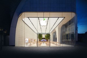 Apple Store Bruselas manzana verde