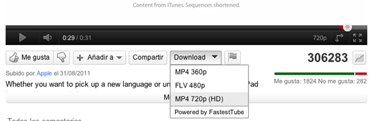 FastedTube descarga vídeos de YouTube desde el navegador