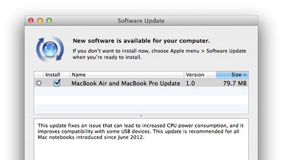 Actualización que mejora la batería de los MacBook Pro y MacBook Air