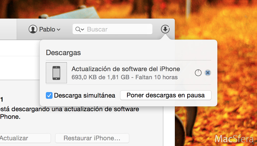 Descarga de iOS 9 lenta